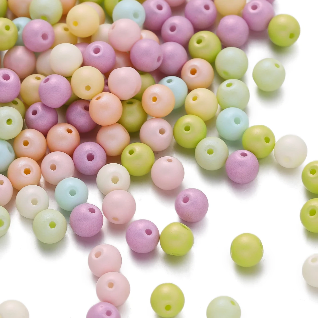 50 pz Perle di Vetro Colorate 5mm Sfera Rotonda Branelli Allentati Del Distanziatore Per Il Ricamo Gioielli FAI DA TE Che Fanno Braccialetti Collane Per Artigianato