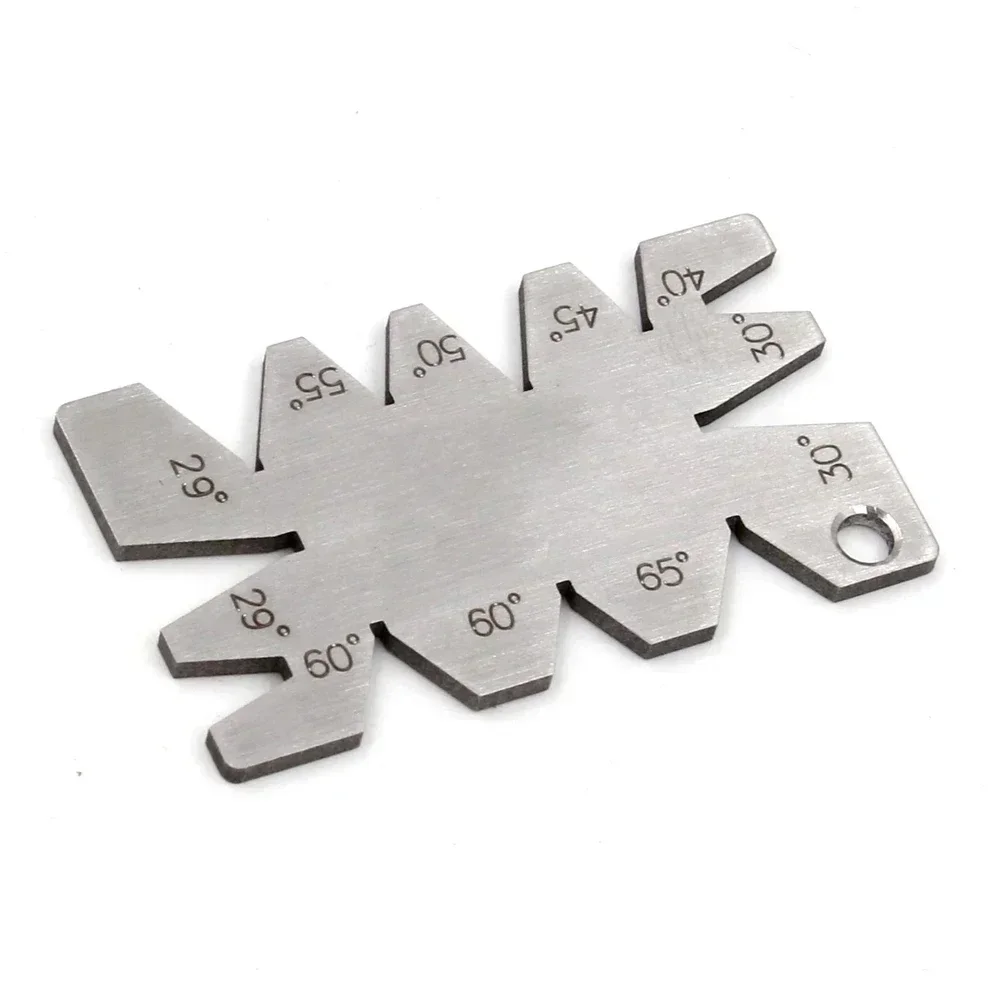 Schneidgewinde Winkelmesser V-Schlitze Edelstahl Eisen 49x27x1,2mm 29/30/40/45/50/55/60/65 ° Vorlage drehbare Drehmaschinen