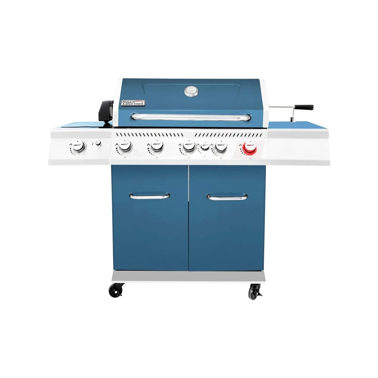 

NEW GA5403B 5-Burner BBQ Cabinet Style Propane Gas Grill w/ Rotisserie Kit, Sear Burner, Rear Burner & Side Burner, 74,000 BTU