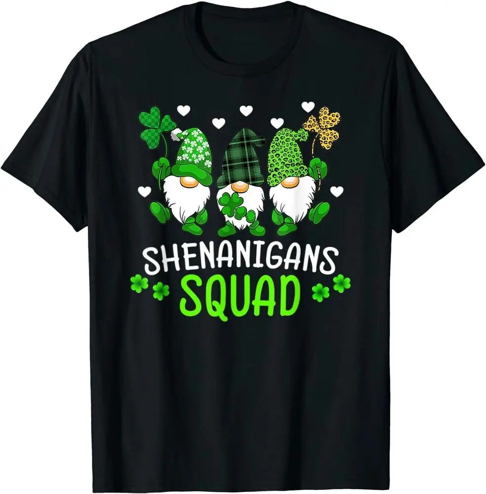 Shenanigans Squad St Patricks Day Gnomes Green Proud Irish T-Shirt Cotton Luxury brand vintage oversized