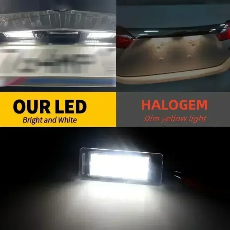 لمرسيدس بنز C-E-S-Class W204 W212 C207 C216 W221 الأبيض لوحة ترخيص LED ضوء مصباح Canbus خطأ مجاني اكسسوارات السيارات السيارات #4