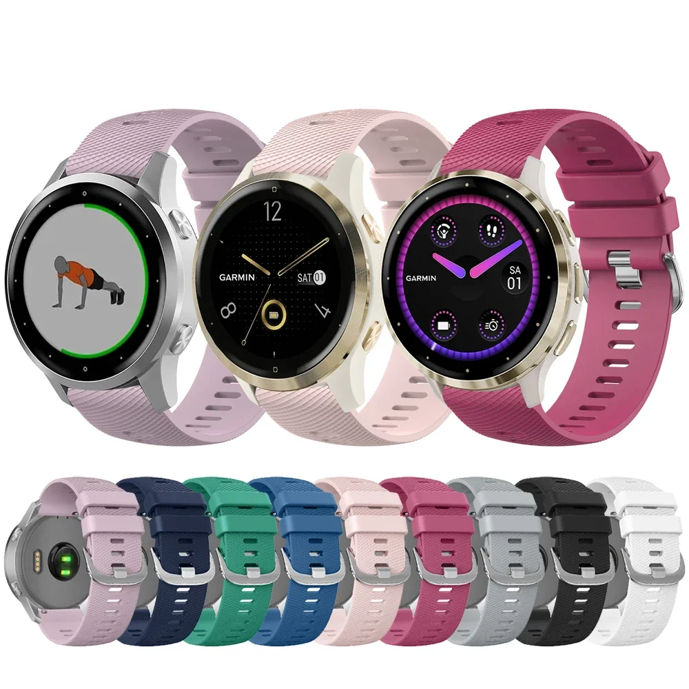 18/20/22mm Armband für Garmin Forerunner 170 70 255S 245 645 970 570 55/Venu 4 3 3S 2 2S/Vivoactive 6 5 4 Silikon-Armband – Detail 3
