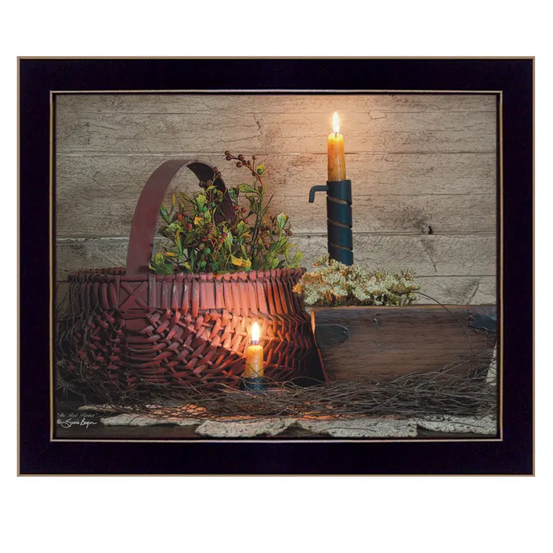 

The Red Basket by Susie Boyer, Ready to Hang Framed Print, Black Frame