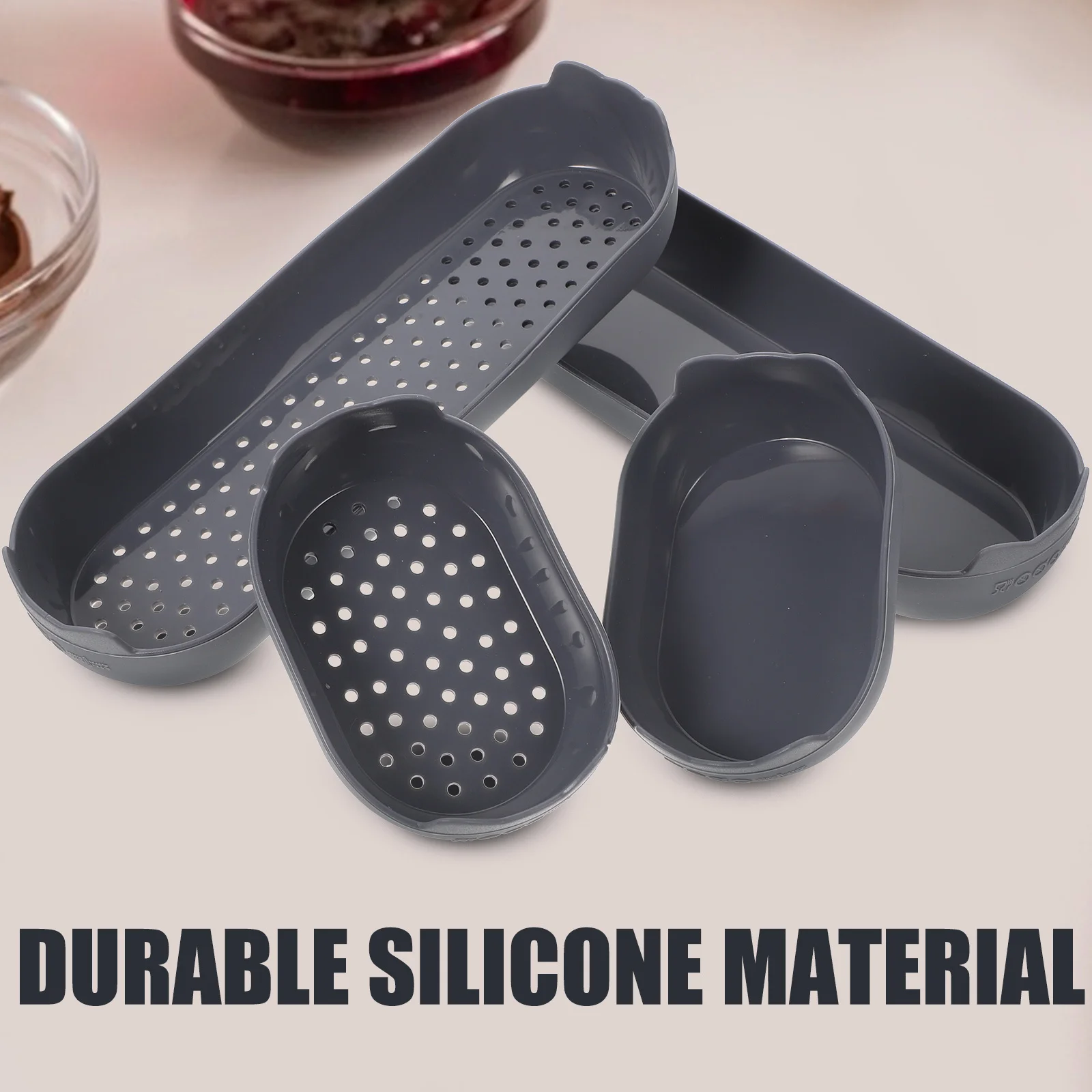 

4Pcs Heat-Resistant Silicone Cake Molds Non-Stick Bread Baking Pans Professional Kitchen Baking Supply Heat-Resistant Cake Pan