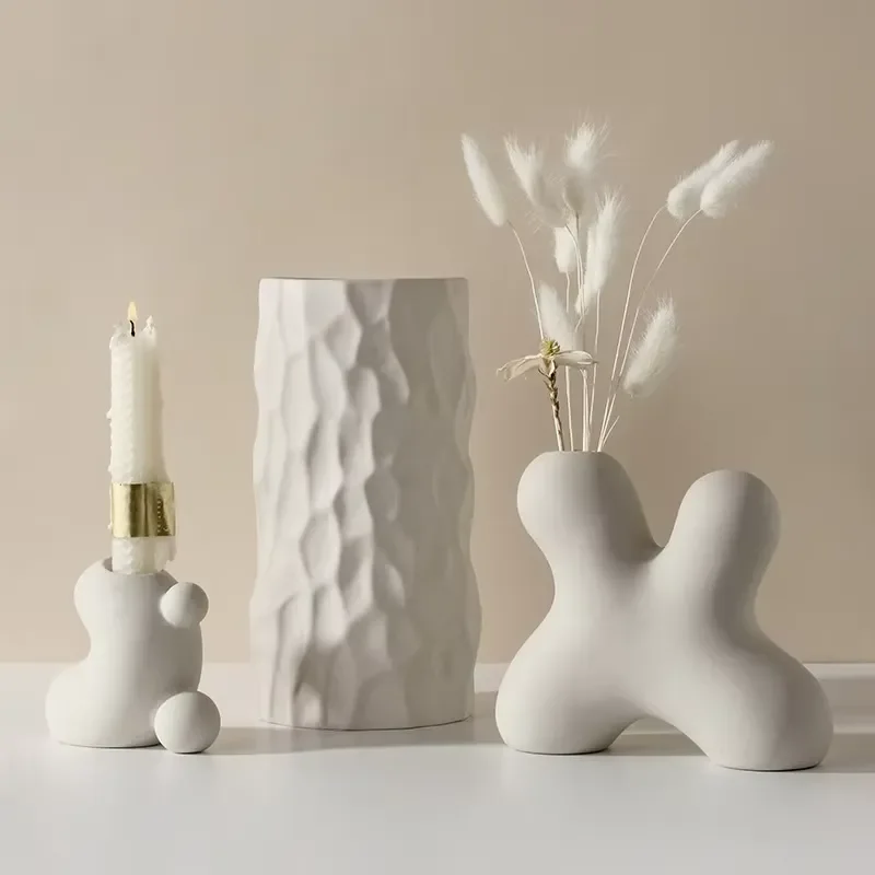Unique Ceramic Candlestick Tabletop Craft Home Decor Vase
