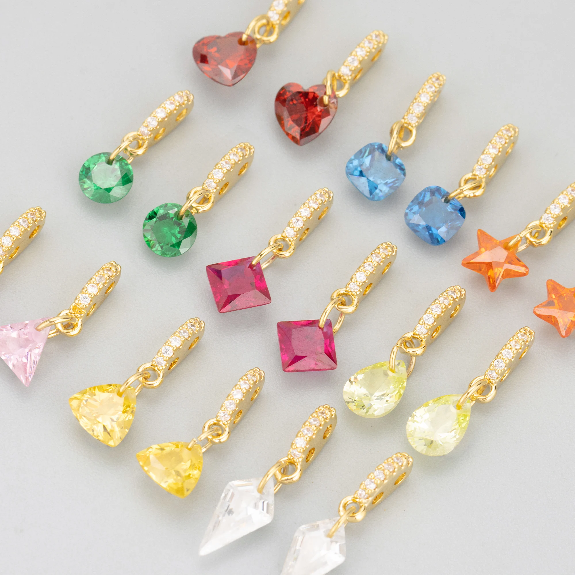 

GUFEATHER,6pcs/lot,MH58,High Quality 18k Gold Rhodium Plated Copper Zircons Charms Diy Pendants Diy Jewelry Findings Accessories