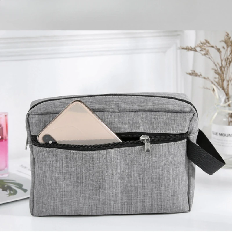 Bolsas de cosméticos de almacenamiento para hombres y mujeres, bolsa de lavado de tela Oxford impermeable, artículos de tocador de viaje al aire libre, caja organizadora de maquillaje, bolso de mano