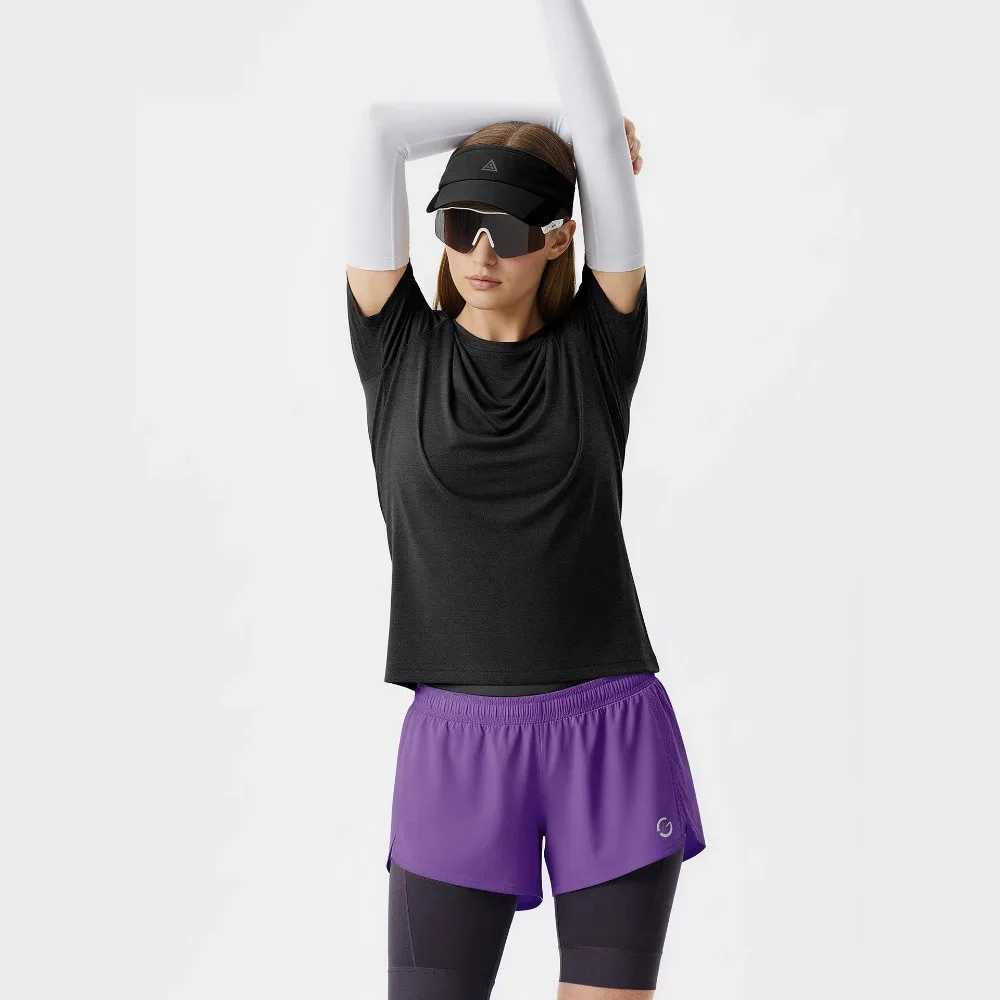 Outdoor Run Speed Drying Sports T-shirt Spring and Summer Women Trendy Badminton Volleyball Travel O-neck Short Sleeved T-shirt - view 5