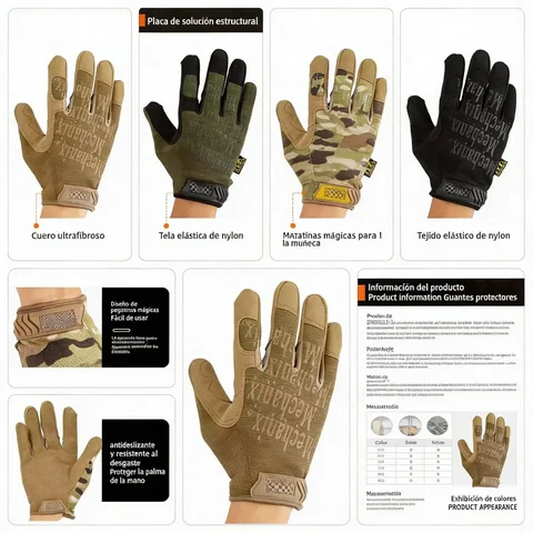Mechanix Tactical Full-Finger Gloves: Outdoor Climbing, Protection, Touchscreen Compatible, Wear-Resistant and Anti-Slip Gloves