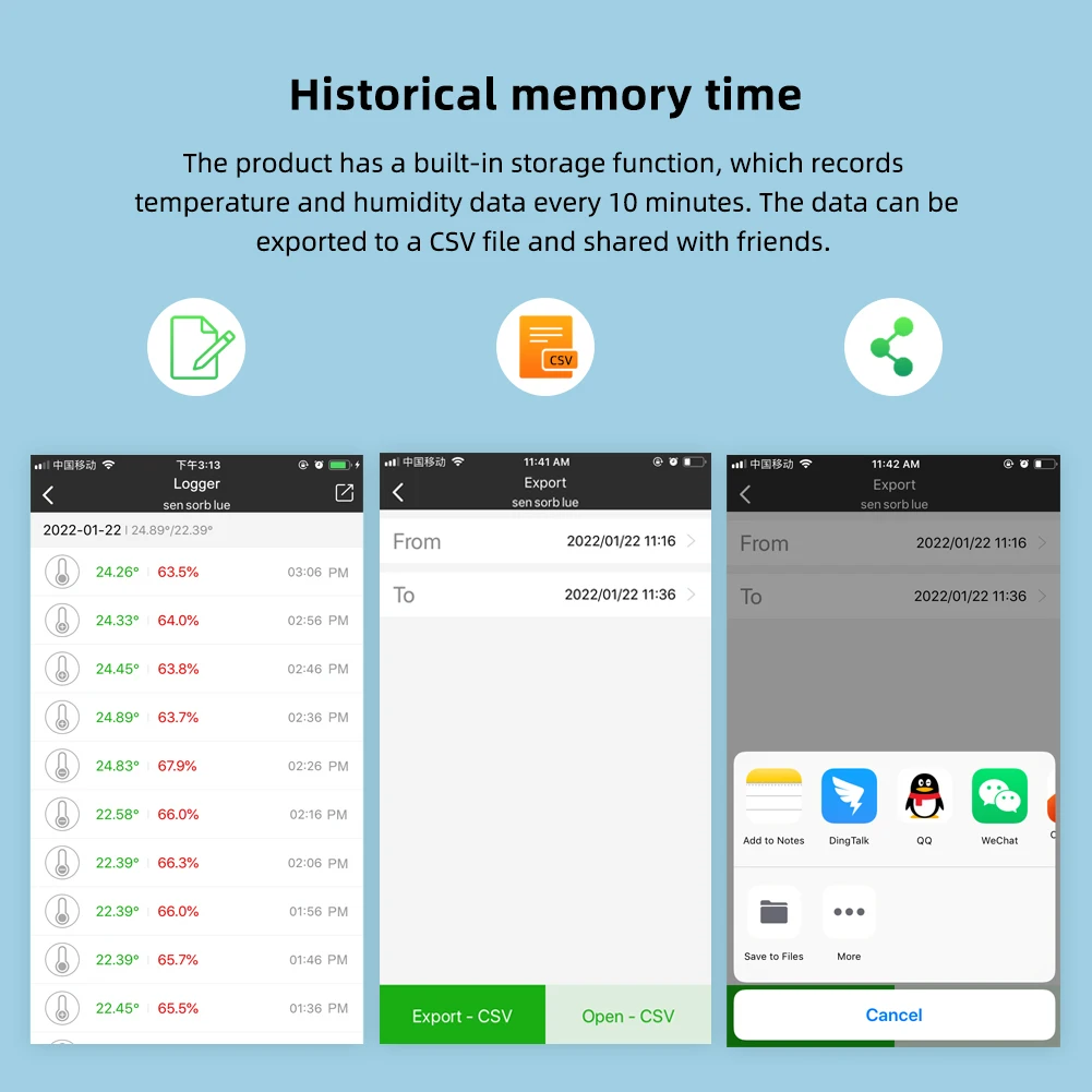 Мини-беспроводной датчик MEMS, регистратор температуры и влажности, управление через приложение, умный Bluetooth-термометр, гигрометр, регистратор данных, сигнализация