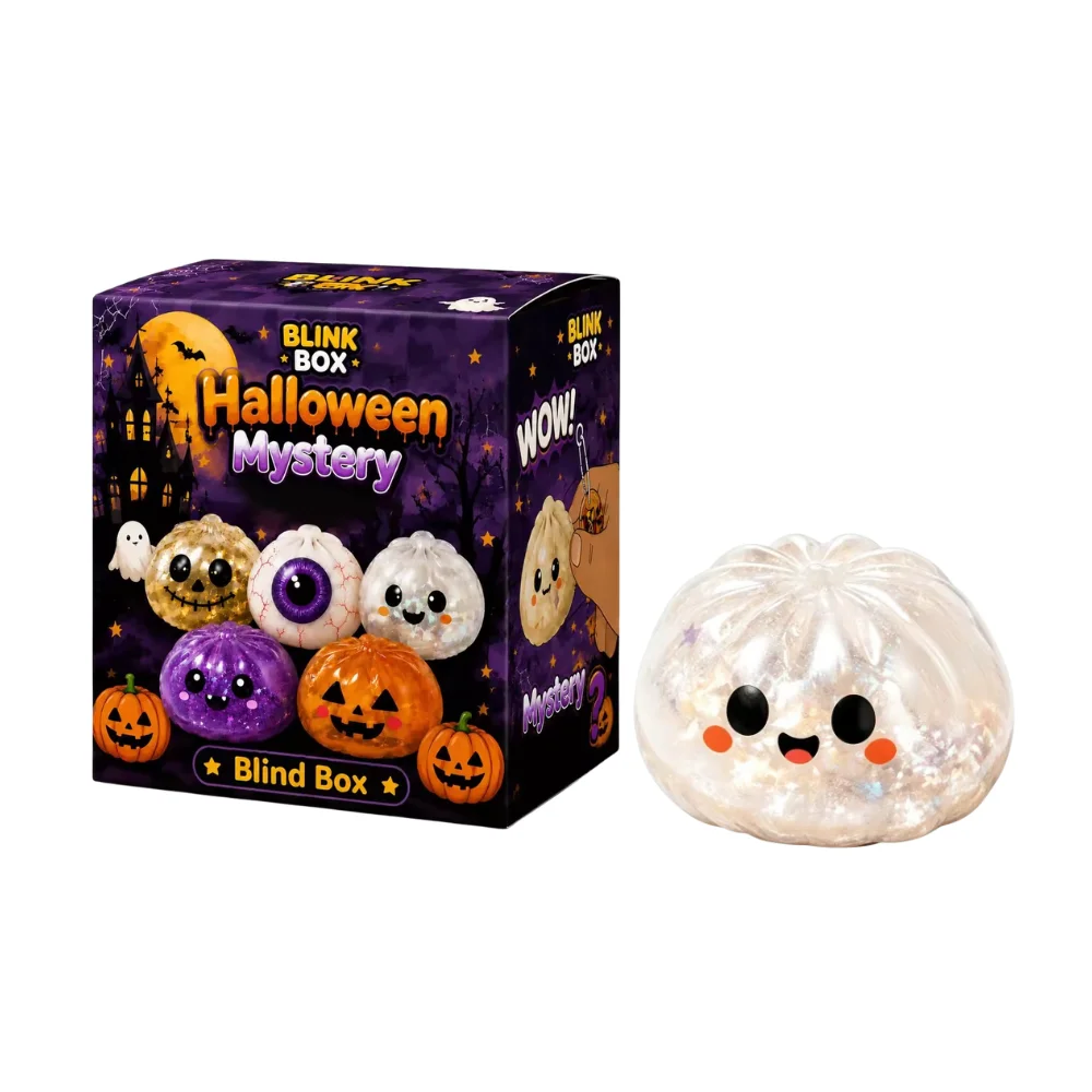 Neues Halloween-Geister-Knödel-Spielzeug, weiches, langsam rückfederndes Squishy-Spielzeug, Fidget-Dampfbrötchen, Squishy-Knautschspielzeug