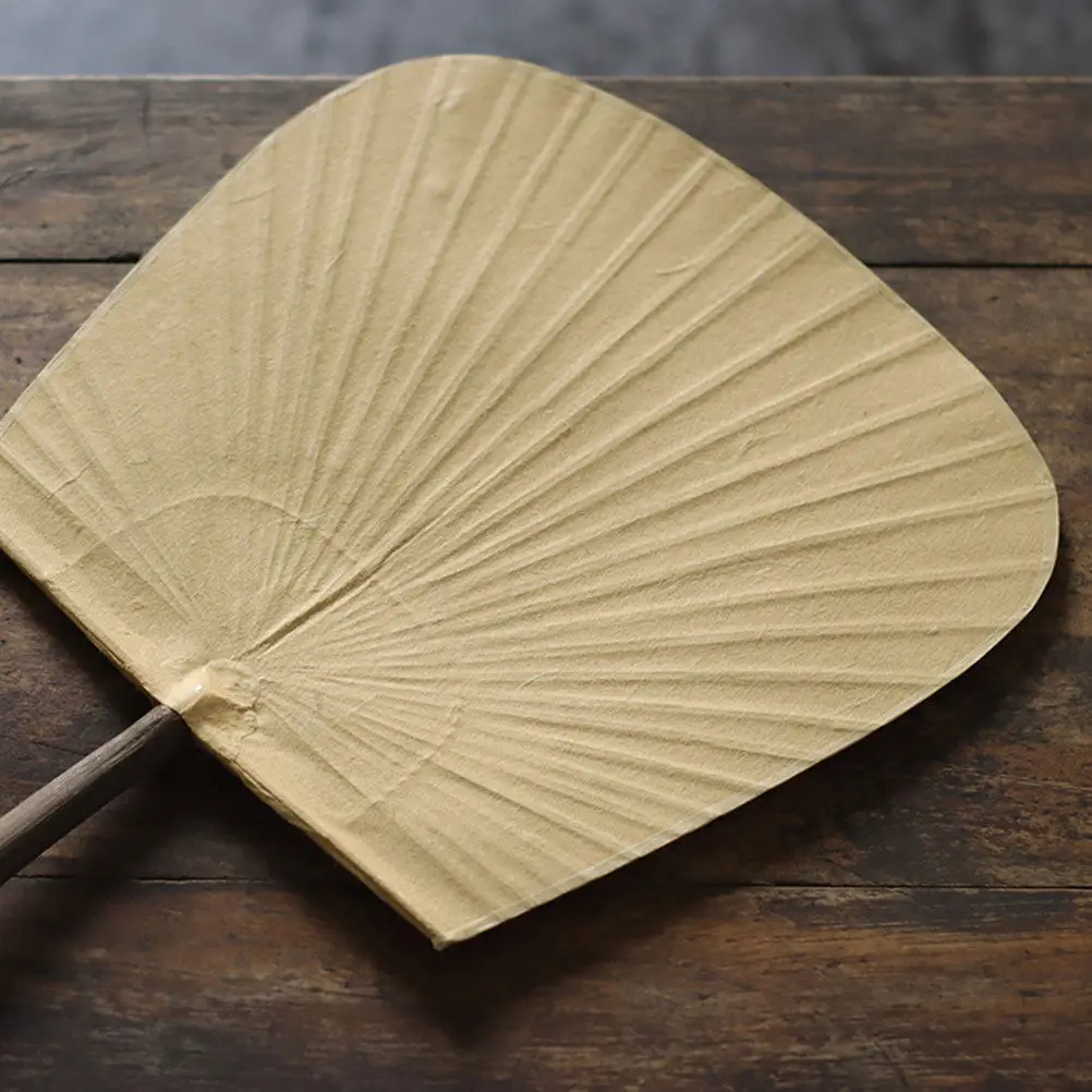 1Pcs Japanese Fan Premium Bamboo Frame Paper Surface DIY Decorative Fan for Family Activity Retro Home