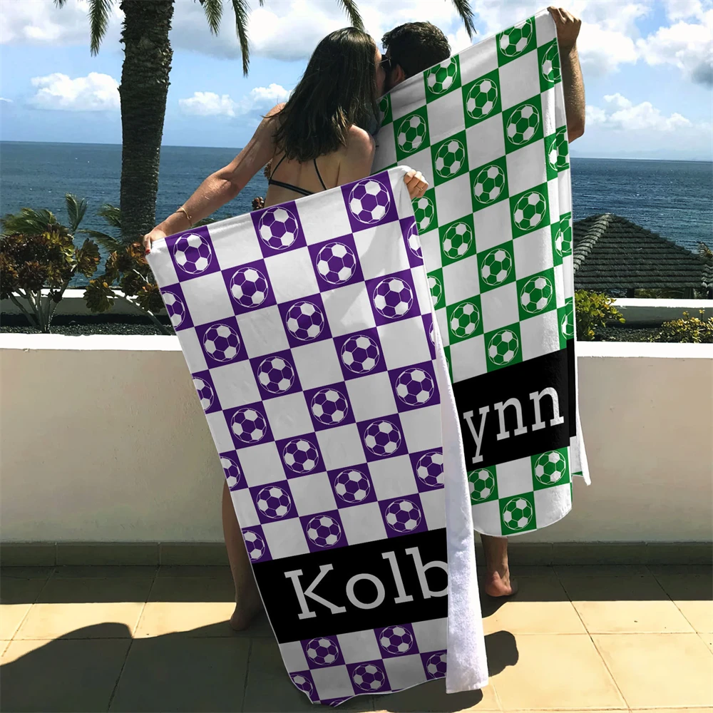 Colorful Personalized Name Font Beach Towel Bath Towel Microfiber Swimming Pool Gift Adult Kids 2024 New for Party Quick-drying