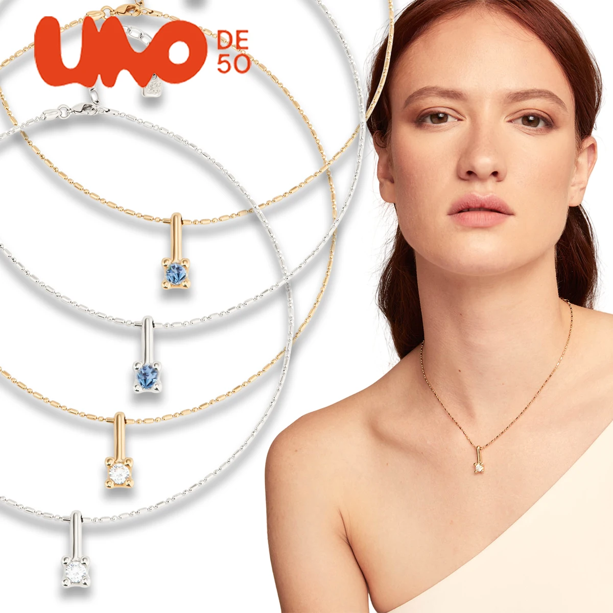 

UNODE50 necklace Ladies' high-end temperament, trendy personality, crystal necklace, versatile temperament