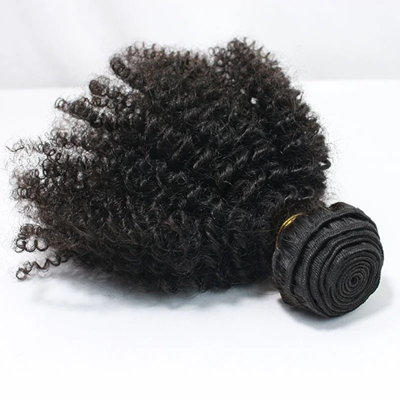 Eseewigs Human Hair Weft Afro Kinky Curly Brazilian Hair Weave Bundles Remy 4B 4C Human Extensions 1 or 3pcs Double Weft Weave