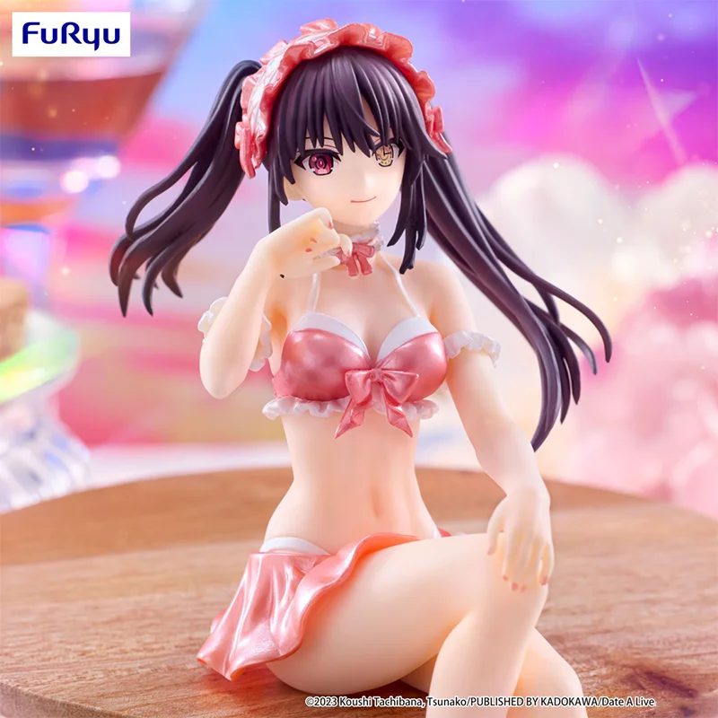 

【100%Authentic】FuRyu Original Date A Live V Tokisaki Kurumi Noodle Stopper Figure Mizugi, Pastel Red Ver. Model Decoration