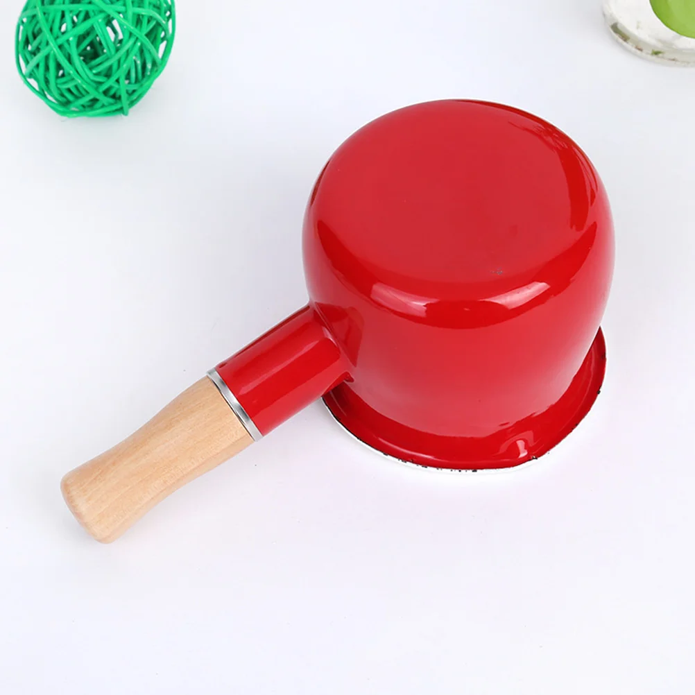 

Enamel Milk Pot Sauce Pan Baby Food Cookware Stovetop Warmer Mini Non Stick Portable Kitchen Small Pan