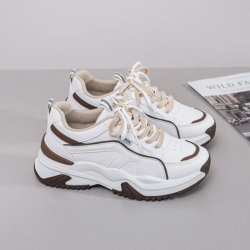 

Autumn New Women's Shoes Trendy Thick-soled Heightening Sports Shoe Breathable Student Casual Shoes for Women Vulcanized Shoes
