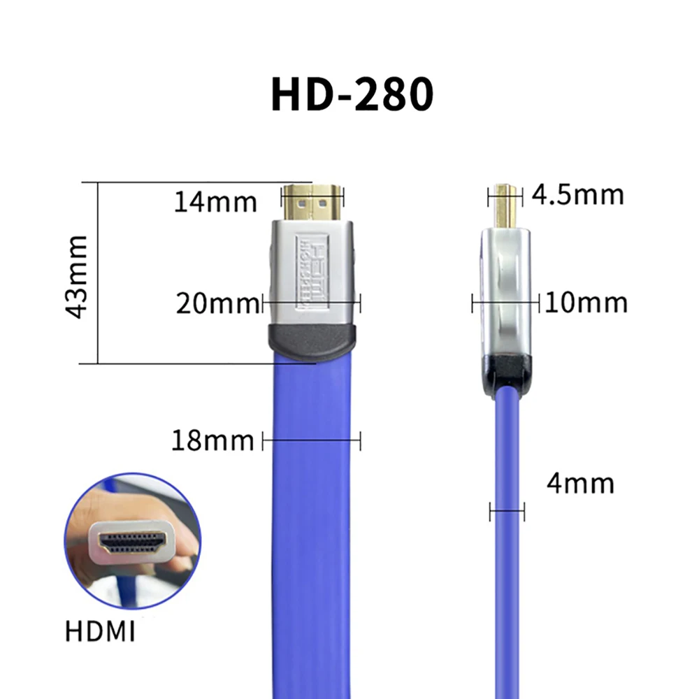 HIFI MPS HD-280 6N OFC+Silver Plated Golden Plug 0.5M I2S IIS Audio DAC Cable HDMI-Compatible 2.0 24AWG Audio Video HDMI CABLE