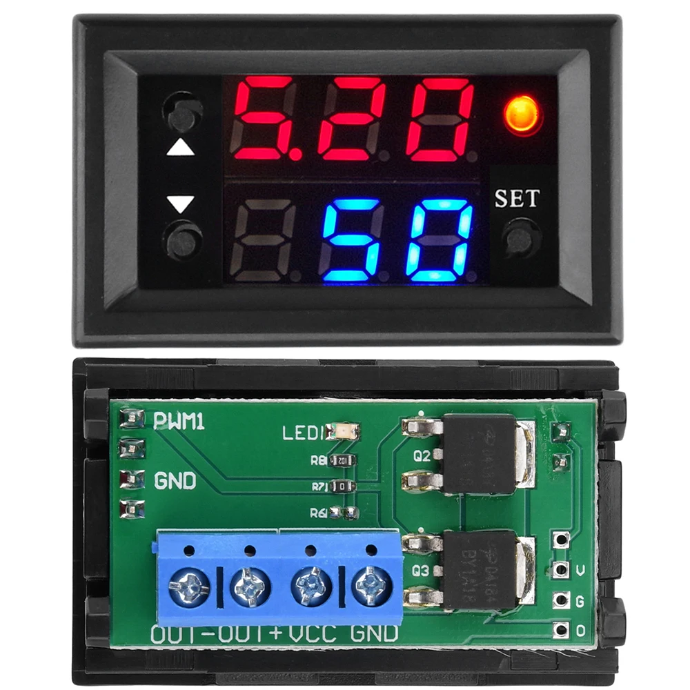 DC 4-28V Frequency Meter LED Digital Display PWM High-power Square Wave Signal Generator Pulse Frequency Duty Cycle Adjustable