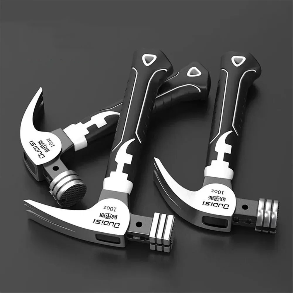 Heavy Duty Short Shank Octagonal Hammer High Carbon Steel Woodworking Nail Hammer Hand Tools Magnetic Nail Suction Claw Hammer