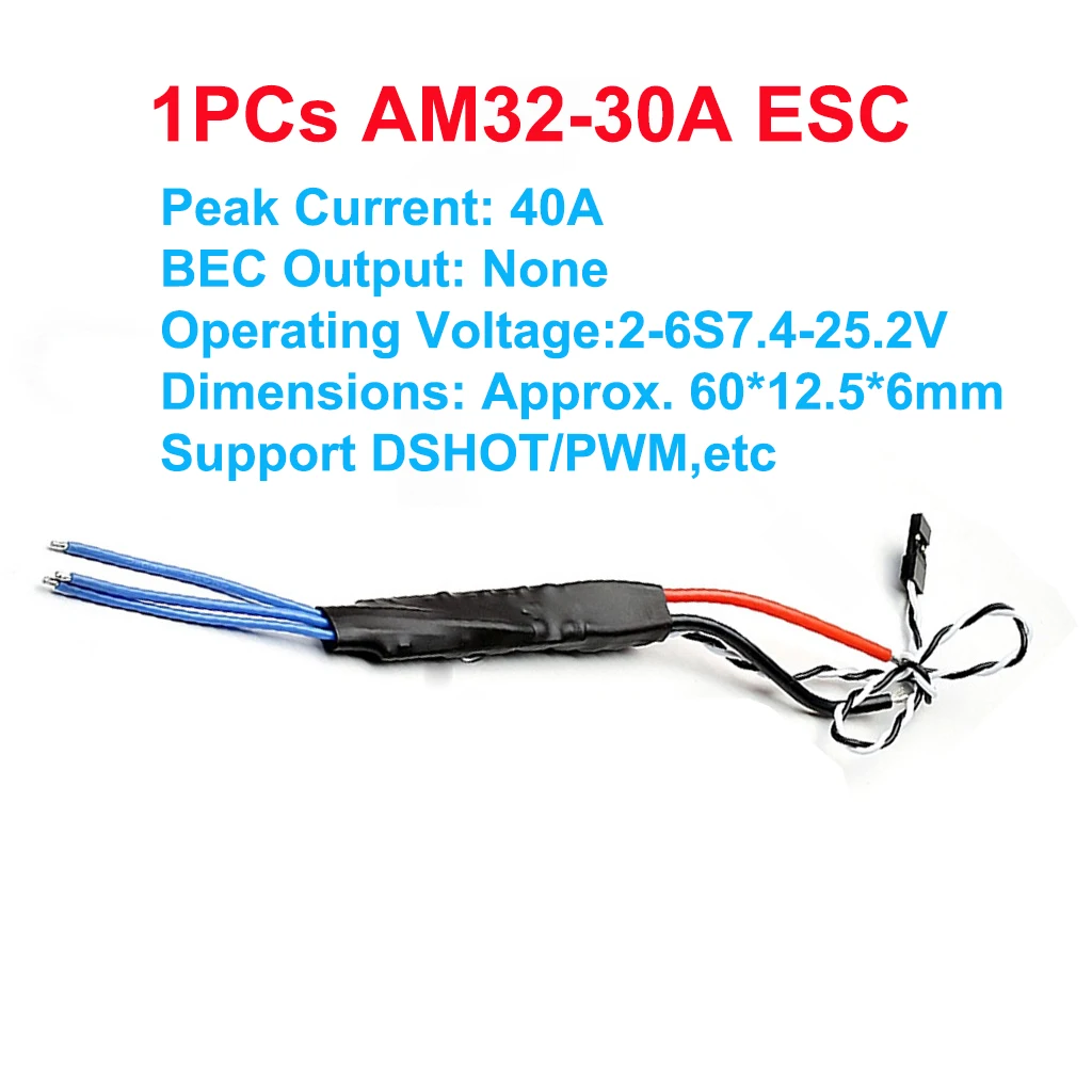 30A AM32 Brushless ESC mit GH340 Modul 2-6S Unterstützung DSHOT PWM ohne BEC Drehzahlregler für Freestyle Long Range FPV Quadcopter – Detail 7