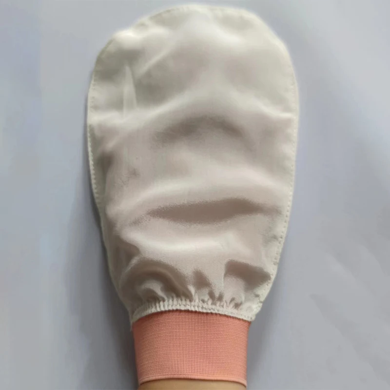 100% Silk Exfoliating Face Wash Beauty Towel Soft Exfoliating Skin Bath Scrub Silk Bath Face Wash Gloves