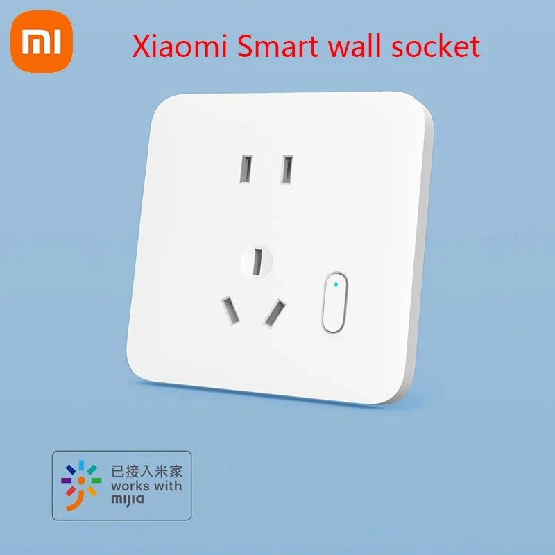 Xiaomi Mijia เต้ารับติดผนังอัจฉริยะปลั๊กไร้สาย10A 250V xiaoai สถิติพลังควบคุมด้วยเสียงอัพเกรดสำหรับสมาร์ทแอป Mijia