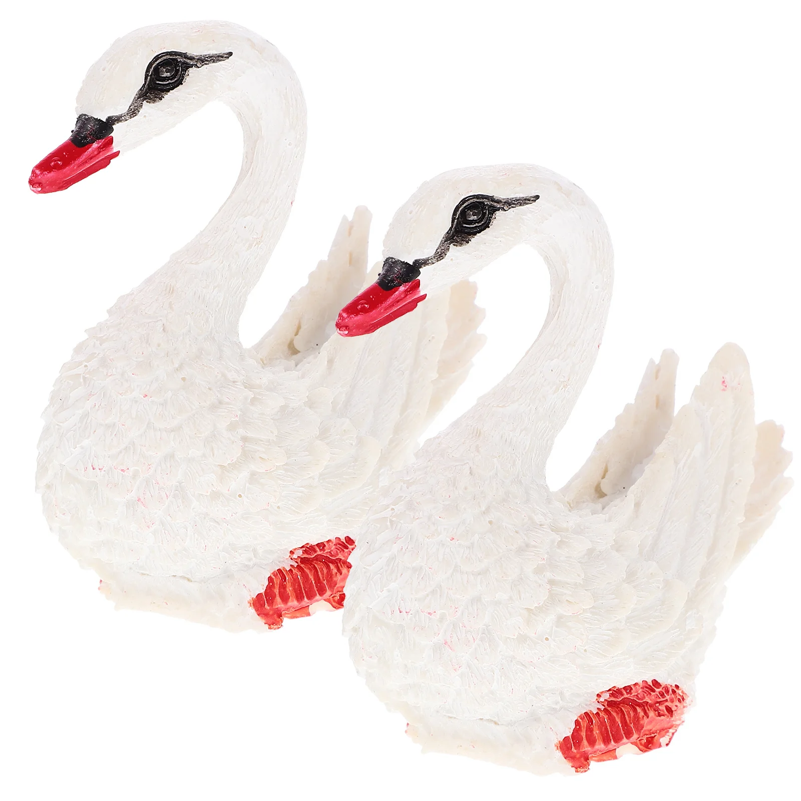 

1Pair Fish Tank Decor Resin White Swan Aquarium Ornament Lovely Small Artificial Swan Craft Underwater Decoration Safe for Fresh