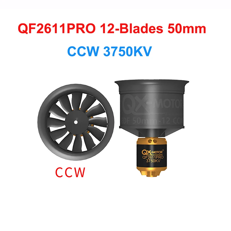 QX-Motor QF2166PRO 3-6S with 12-Blades 3100KV / 3750KV EDF CW CCW Ducted Fan 9N6P Shaft For Drone Model Toy Parts