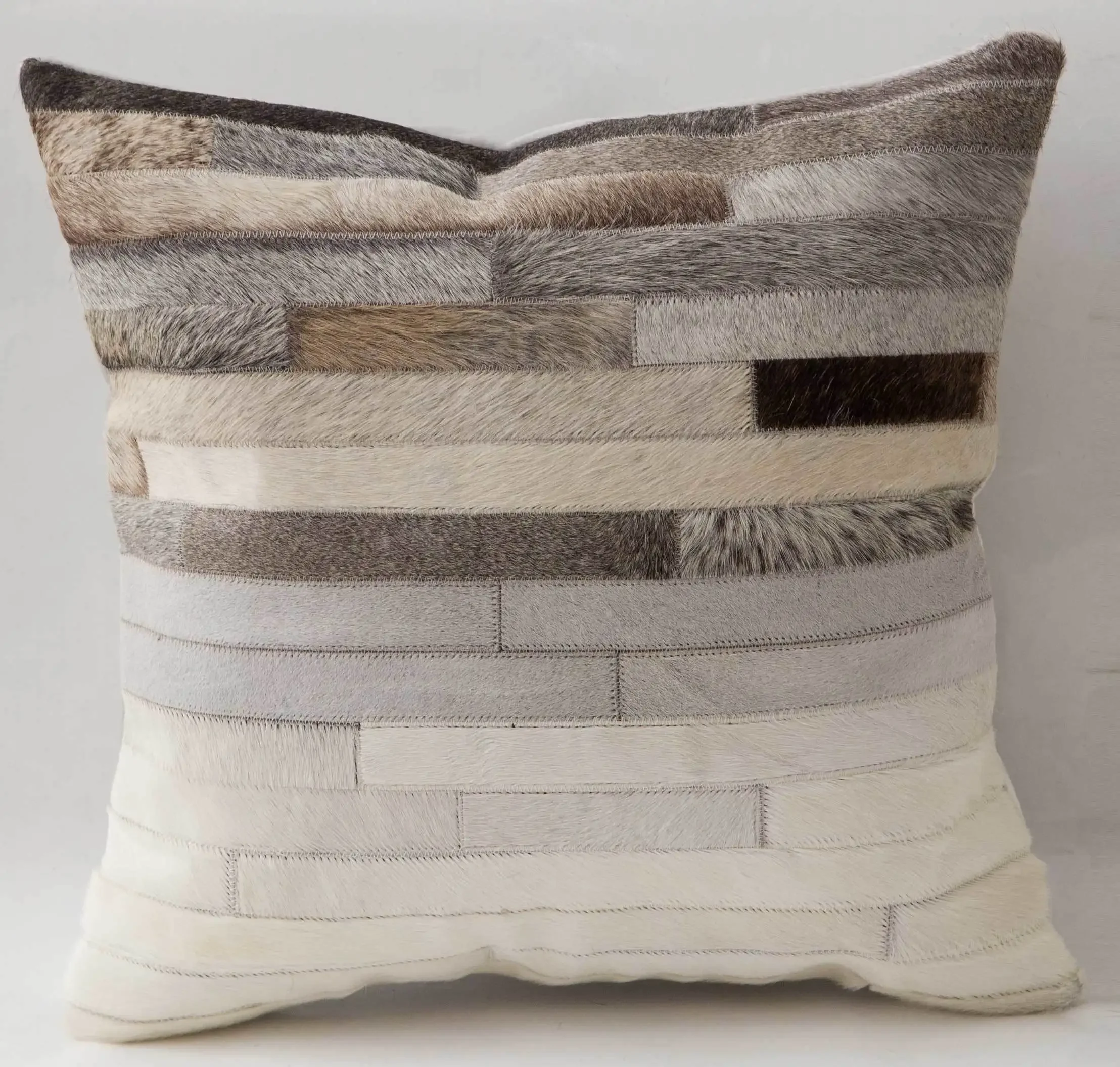

45x45 cm Real Cowhide Nordic Grey White Patchwork throw Pillow case, office chair sofa pillowcase bed pillow cushion,2 option