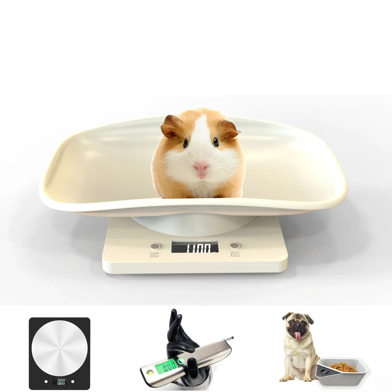 10KG Small Pet Scale Baking Kitchen Electronic Scale Tray Food Scale LCD Display Weighing Tools for Baby