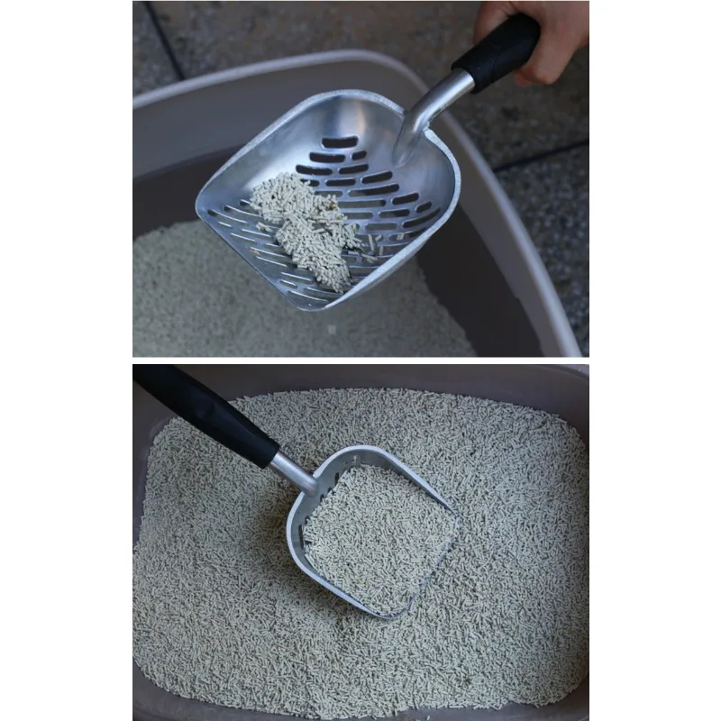 

Aluminum Cat Bedpans Litter Scoop with Hole Design Quick Cleaning Waste Removal Tool for Cat Litter Lightweight Durable