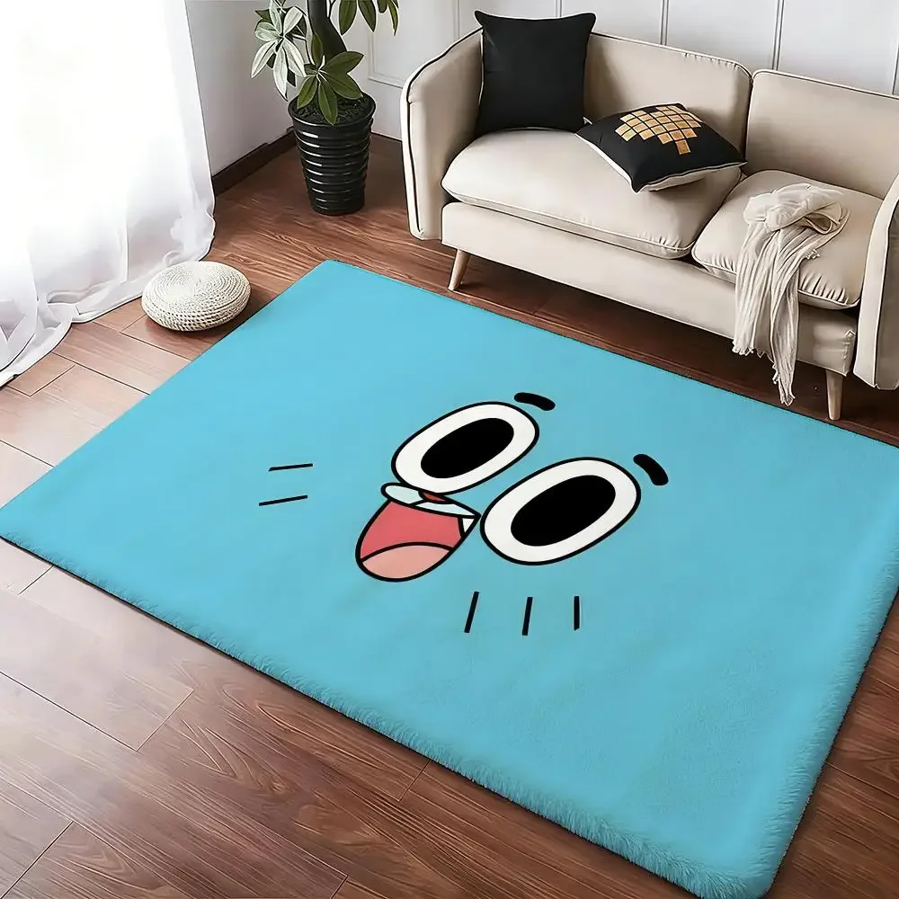 The Ama-zing World of Gum-ball Anime Floor Mat Soft Thickened Absorbent Non-Slip Bedroom Living Room Door Mat Home Flannel Rugs