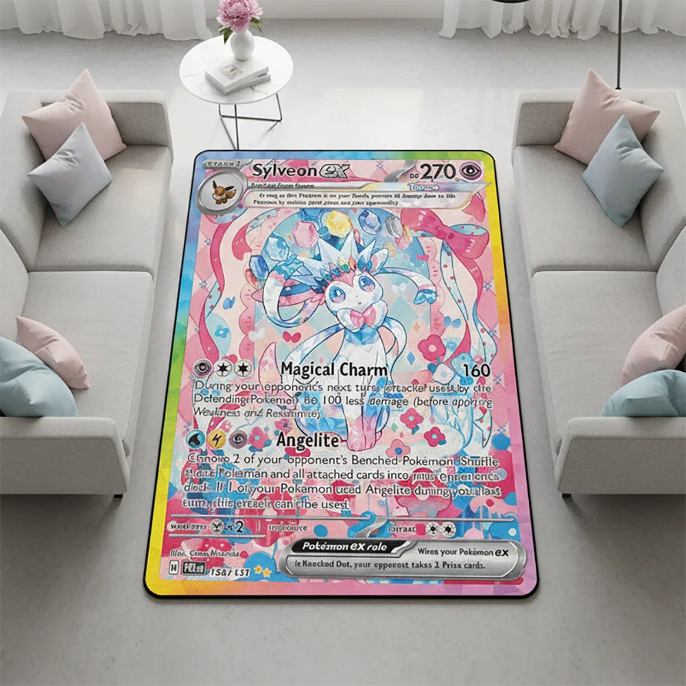 

Pokémon Anime Rug Gengar Kirby Sylveon EX Rug Colorful Design,Pet Mat,Soft Floor Mat,Soft Decorative Blanket,Game Mat