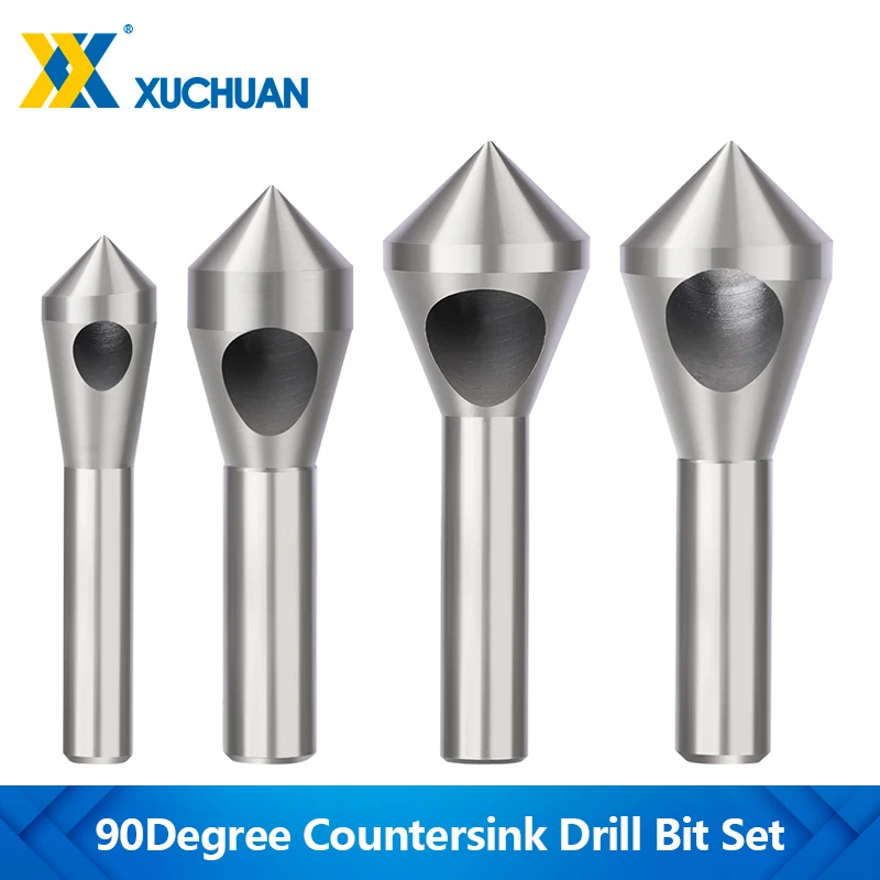 

XUCHUAN Countersink Drill Bit Set 2-5/5-10/10-15/15-20mm TiCN Coated Deburring Taper Hole Cutter Wood Aluminum Chamfering Tool