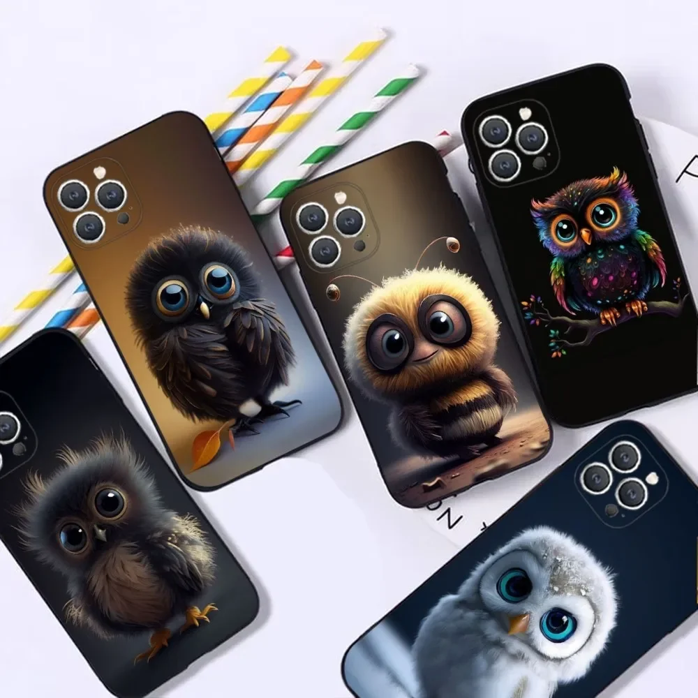 

Cute Owl Phone Case For iPhone 16,15,14,13,12,Pro,Max,11,7,8,Plus,XR,XS Max Shockproof Silicone Soft Shell