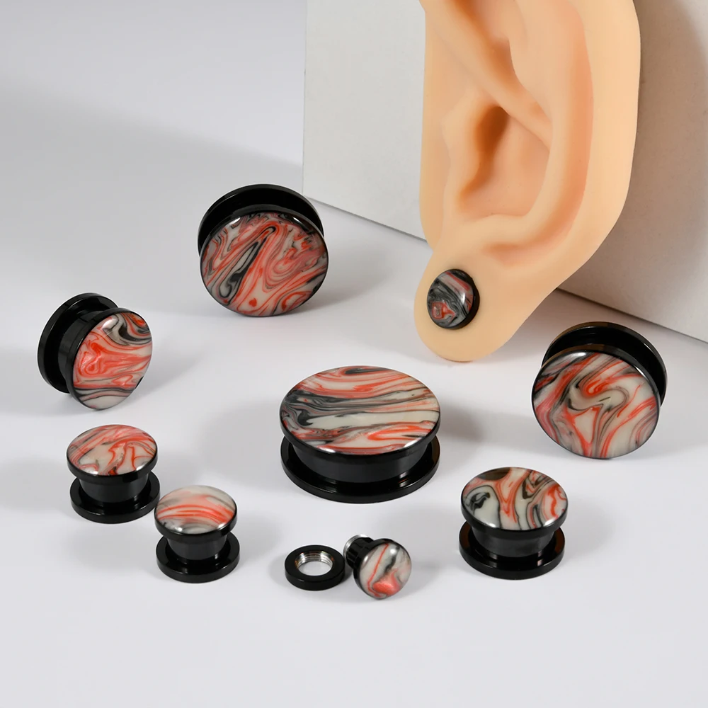 1PC Stainles Steel Shell Ear Gauges Ear Tunnel Plugs Screw Expanders Shell Earrings Plugs Piercing Body Jewelry