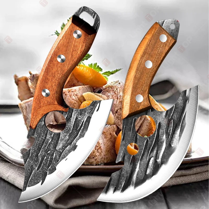 Multifunctional Kitchen Knife Stainless Steel Forged Knife Meat Cleaver Boning Knife with Bottle Opener Portable Pocket Knife