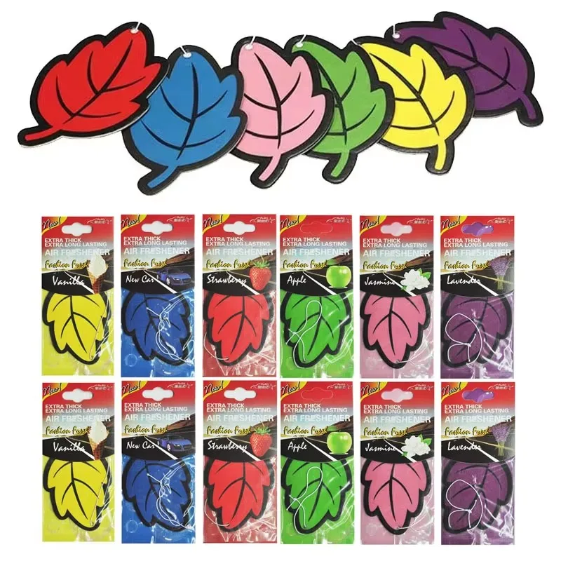 1/4/9/16pcs Paper Hanging Car Air Freshener Vanilla Perfumed/Fragrance Leaf Shape Air Freshener Car Interior Accessories