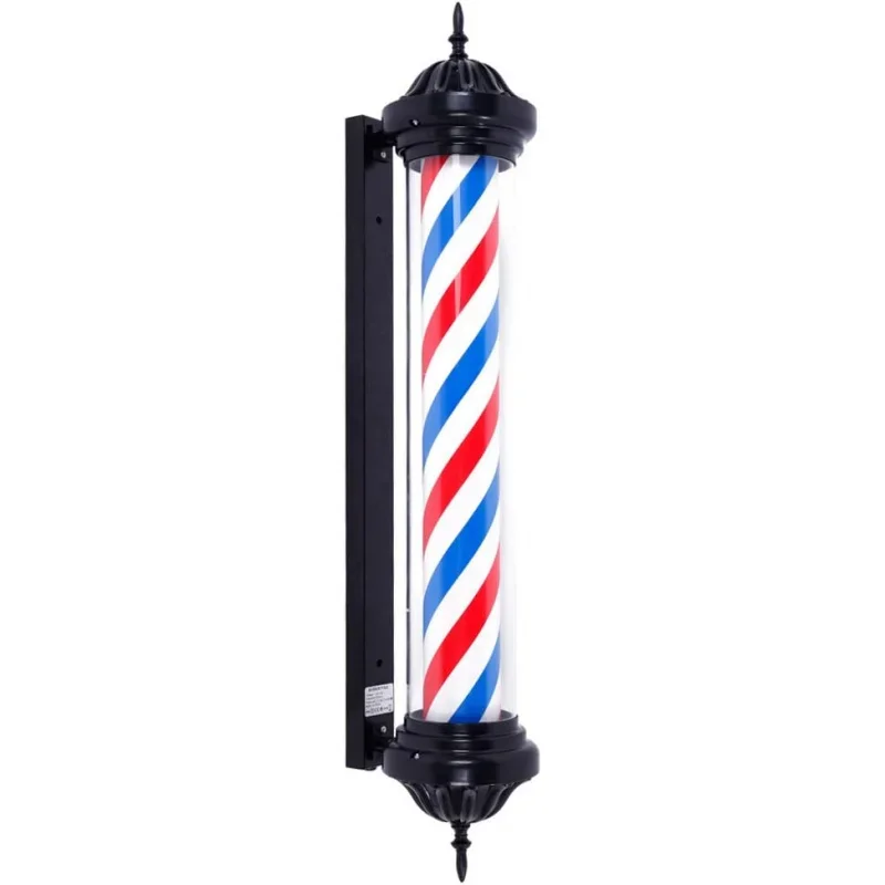 41 barber pole LED light Rome style, salon Barber shop open business sign, rotating spinning red White Blue,LED strips ENE