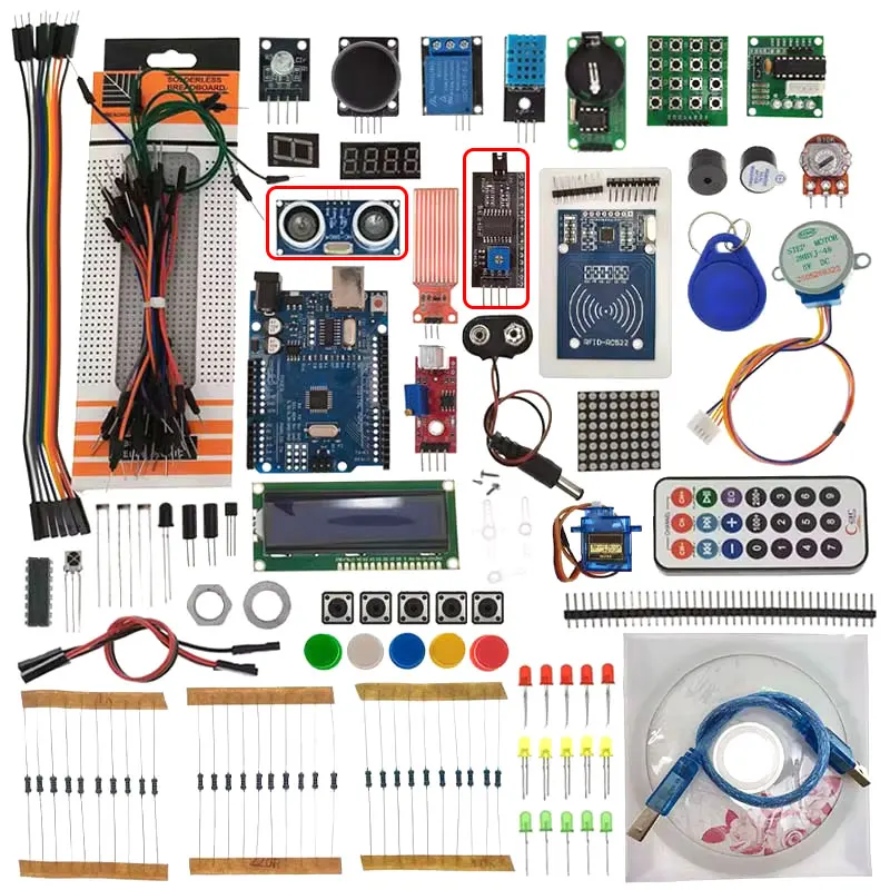 RFID Starter Kit for Arduino UNO R3 Upgraded Version Learning Suite with Retail Box Electronic DIY KIT with IIC and Ultrasonic