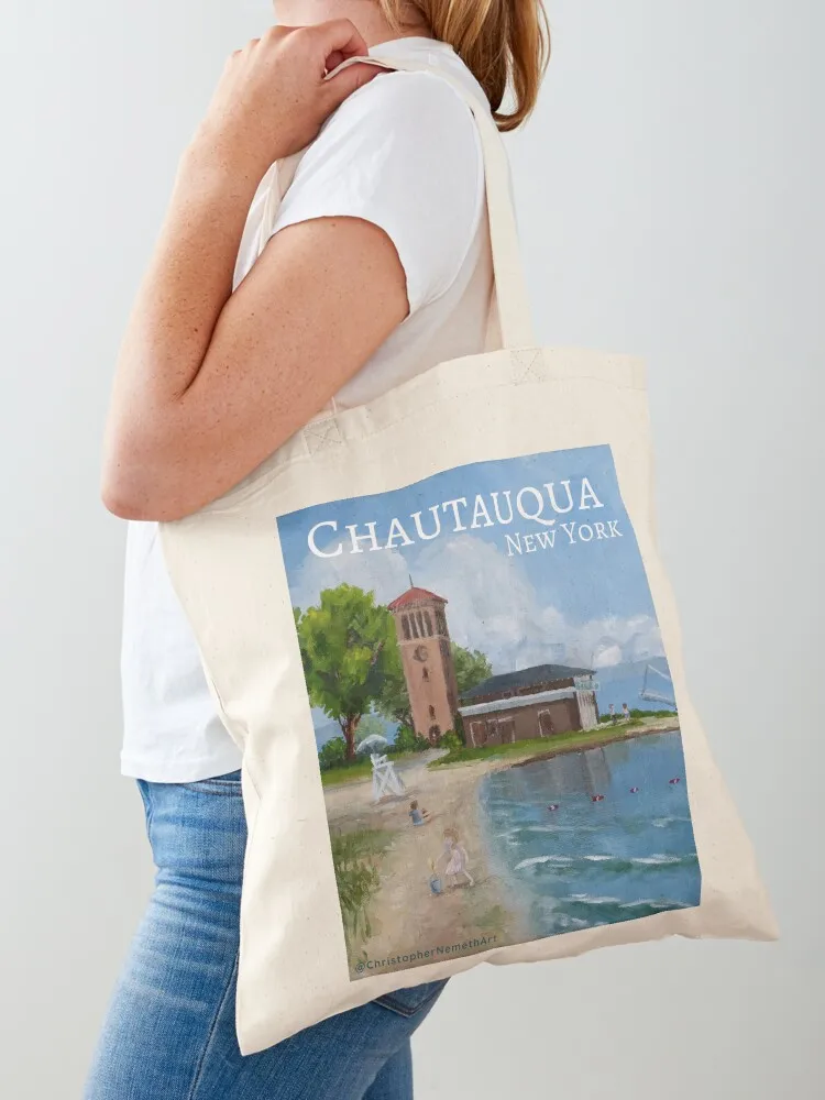 

Chautauqua, New York (title) Tote Bag tote bag woman Eco bag Fabric custom tote