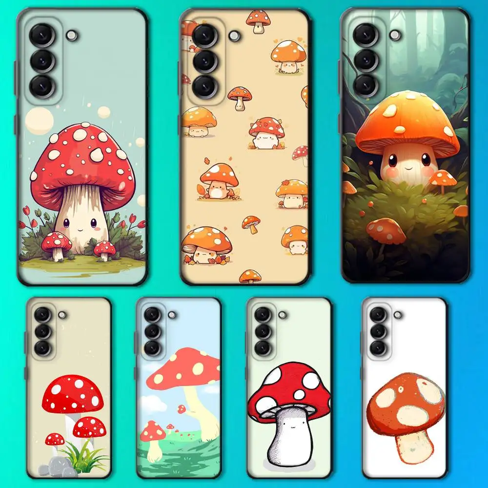 

Cartoon Mushroom Phone Case For Samsung Galaxy A13,A21s,A22,A31,A32,A52,A53,A71,A80,Soft Black Shell