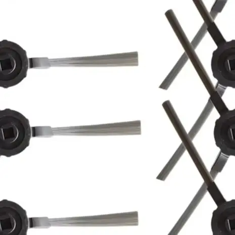 8pcs Side Brushes For Basics RB1-EU Robot Vacuum Cleaner Spare Parts Black Nylon Bristles Corner For Edge Cleaning Replacement T