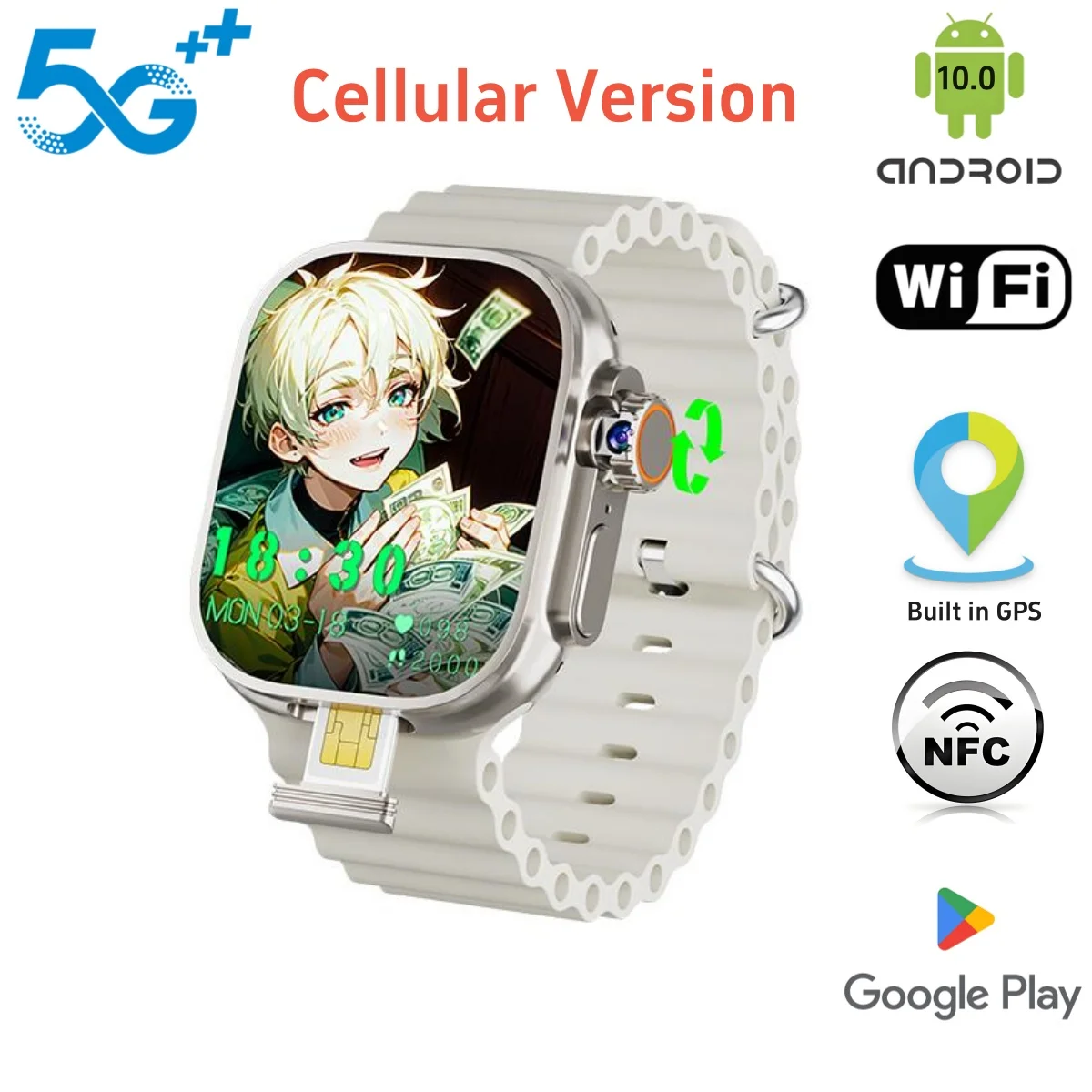 Newest S10 Ultra Max Smart Watch Android 10.0 4G/5G Sim Card 180° Rotary Camera WIFI GPS Smartwatch Men NFC Google Play Store