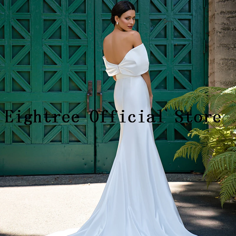 Eightree Mermaid Trouwjurken Uit De Schouder Sweep Trein Jurk Met Afneembare Train Wedding Avond Prom Jassen Plus Size