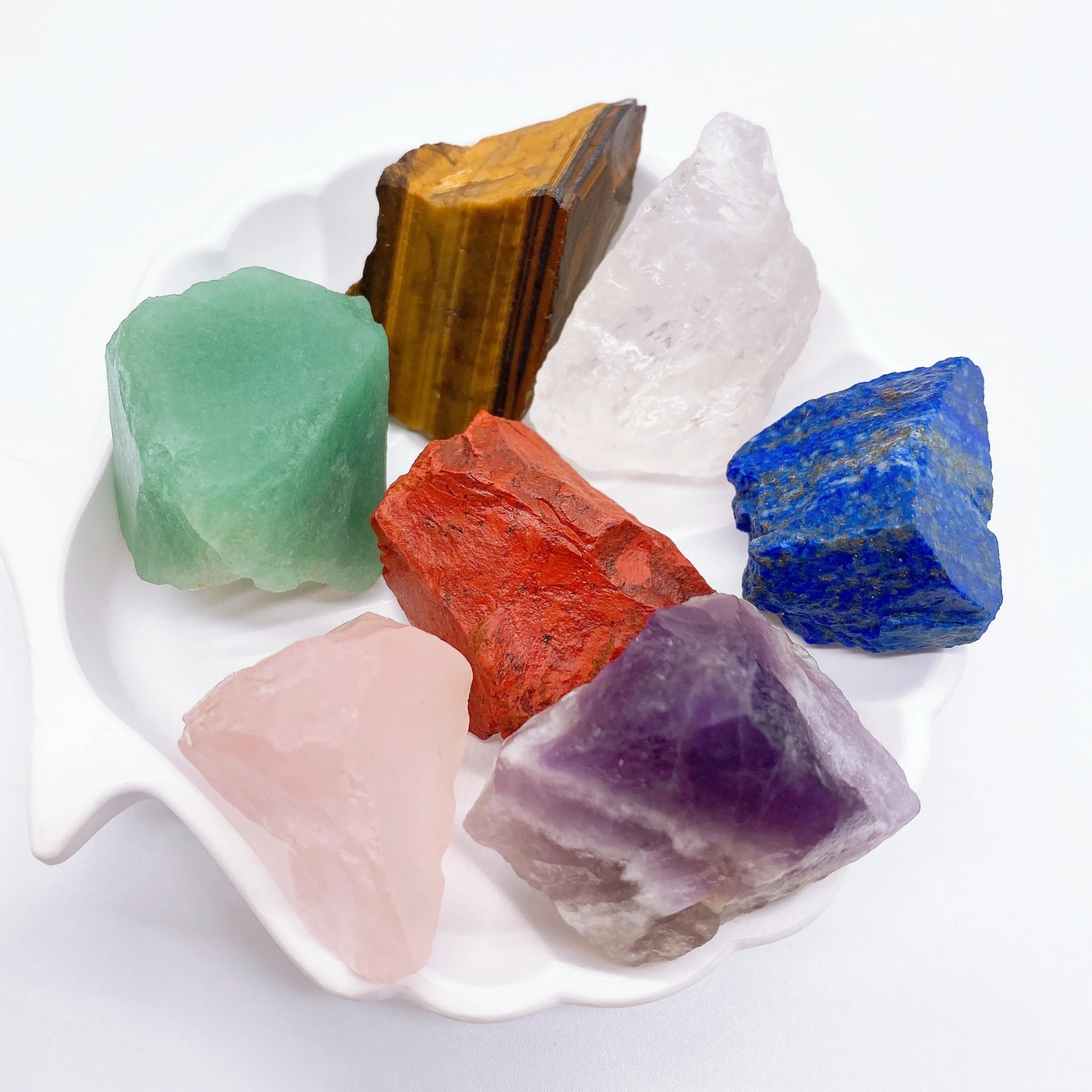 7pcs/bag Natural Chakra Amethyst Lapis Raw Crystal Clear Quartz Rock Stone Healing Energy Minieral Specimen Home Decoration Gift