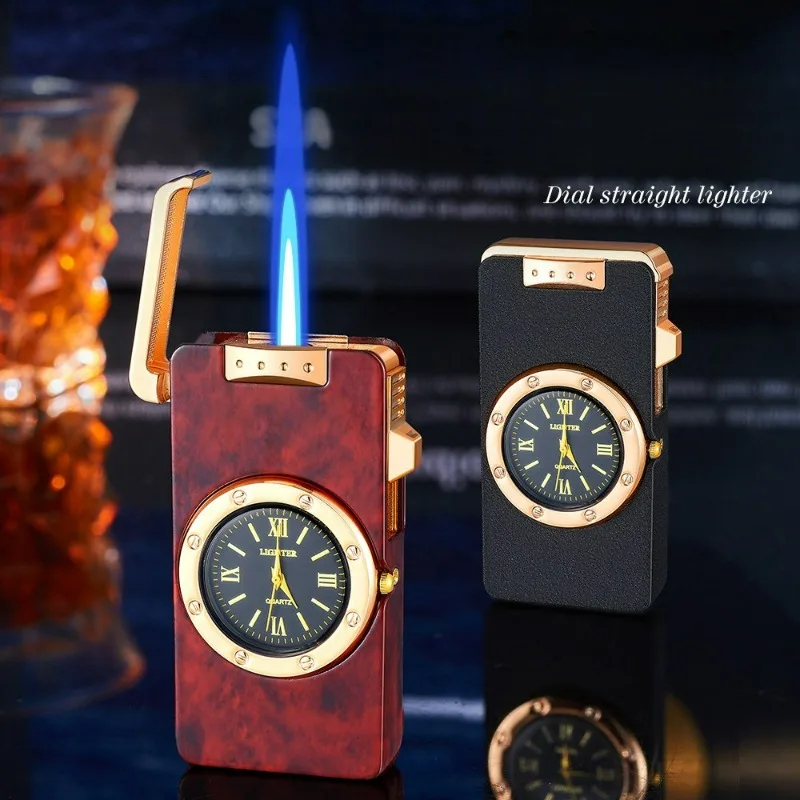 

2026 True Watch Windproof Jet Blue Flame Butane Gas Torch Lighter Outdoor Anti slip Switch Outdoor Cool Cigar Lighters Smoking