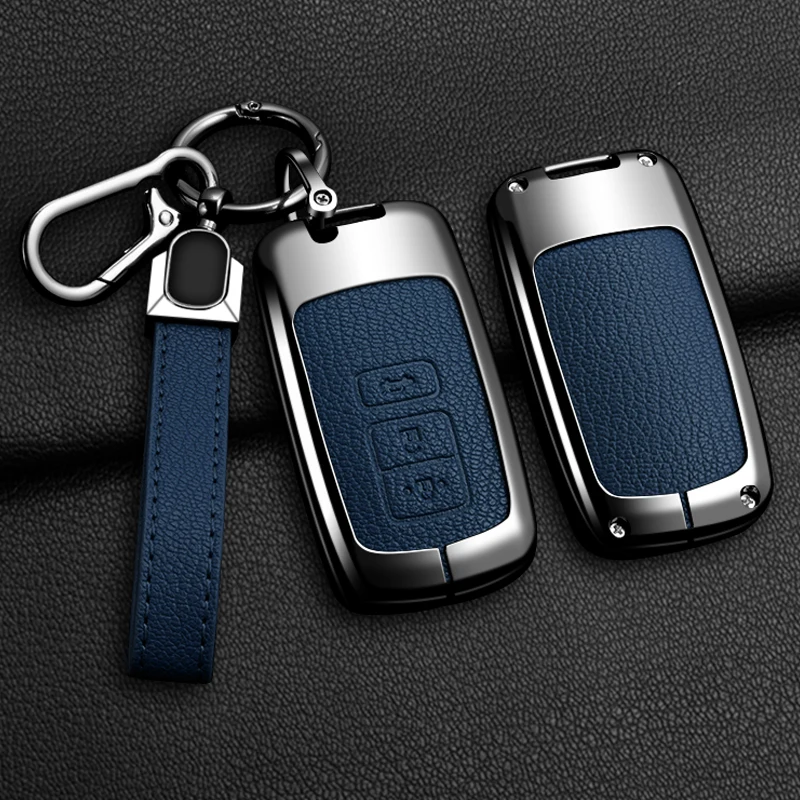 Metal Car Key Case Cover Fobfor Toyota Auris Camry RAV4 Avalon Yaris Verso 2012 2013 2014 2015 2016 2017 2018 Shell Accessories